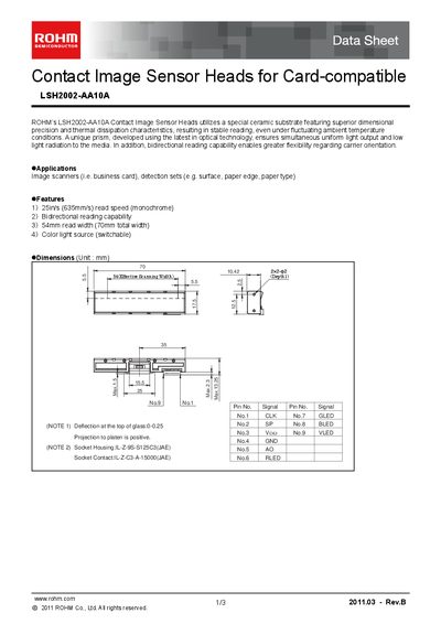 ROHM LSH2002-AA10A Data Sheet - cover page