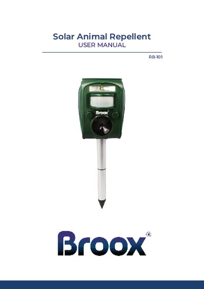 Broox RB-101 Animal Repellent User Manual
