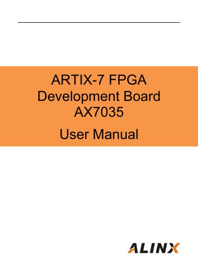 ALINX AX7035 Artix-7 FPGA Development Board User Manual