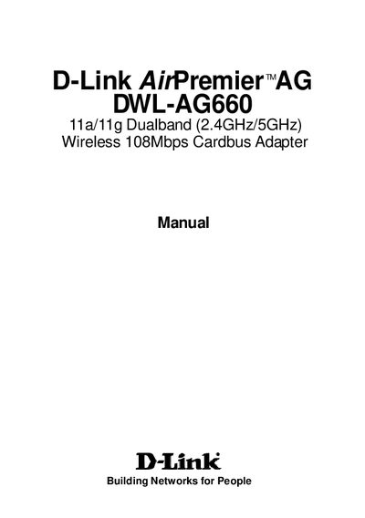 D-Link DWL-AG660 User Manual - cover page