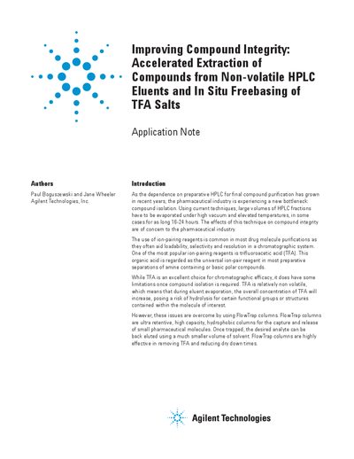 Agilent Improving Compound Integrity Application Note - cover page