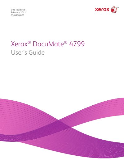 Visioneer DocuMate 4799 Scanner User's Guide - cover page
