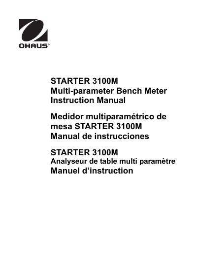 OHAUS ST3100M Multi-parameter Bench Meter Instruction Manual
