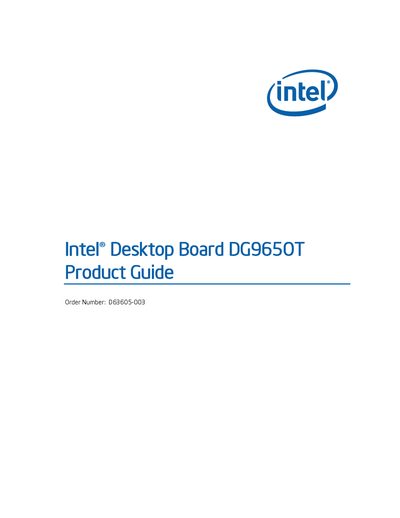 Intel Desktop Board DG965OT Product Guide