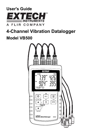 Extech VB500 4-Channel Vibration Datalogger User's Guide