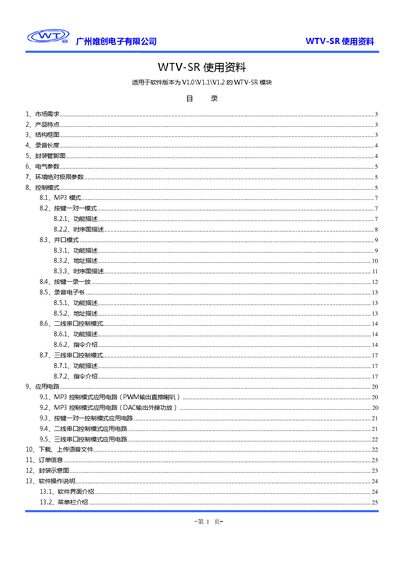 Weichuang WTV-SR User Manual - cover page