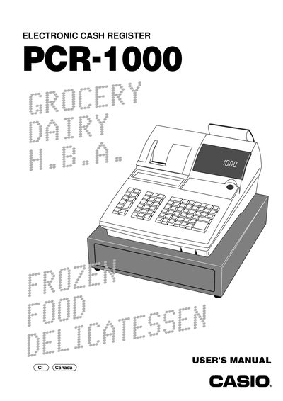 Casio PCR-1000 User's Manual - cover page