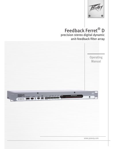 Peavey Feedback Ferret D Operating Manual - cover page