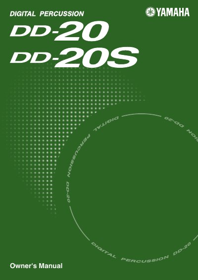 Yamaha DD-20/20S Digital Percussion Owner's Manual - cover page