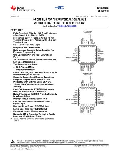 TEXAS INSTRUMENTS TUSB2046B TUSB2046BIhandbook