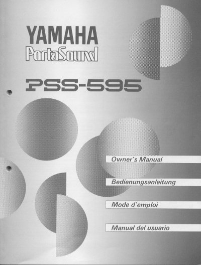 Yamaha PSS-595 Owner's Manual - cover page