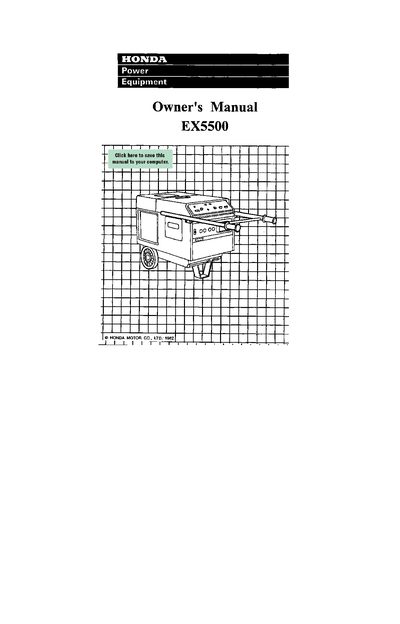 Honda EX5500 Owner's Manual