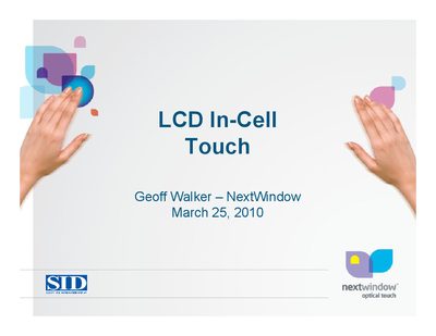NextWindow LCD In-Cell Touch Technology Overview - cover page