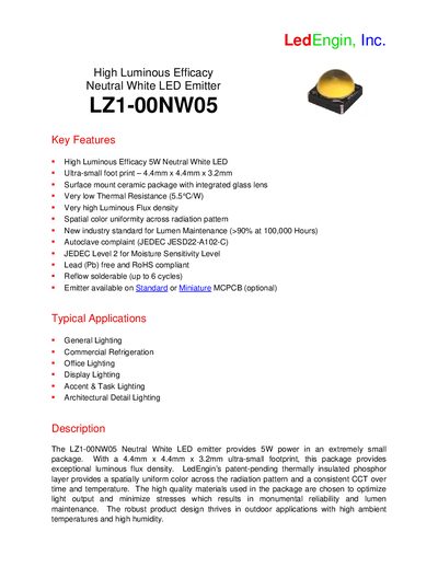 LEDENGIN LZ1-00NW05 handbook - cover page