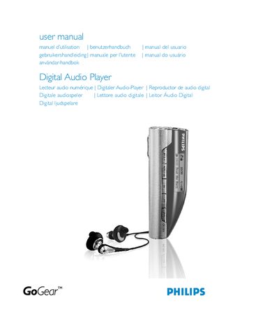 Philips SA160 Digital Audio Player User Manual