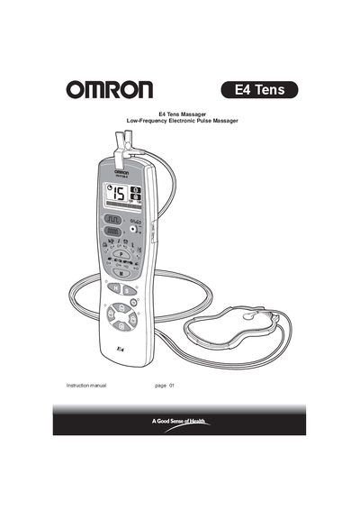 Omron E4 Tens Massager Instruction Manual - cover page