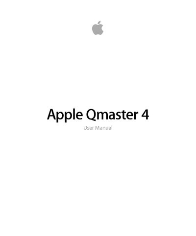 Apple Qmaster 4 User Manual - cover page