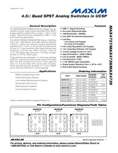 Maxim MAX4737/MAX4738/MAX4739 Datasheet - cover page
