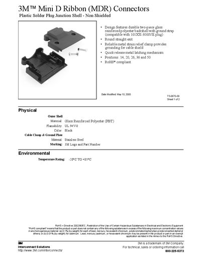 3M Mini D Ribbon (MDR) Connectors Product Leaflet - cover page