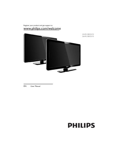 Philips 22HFL3381D/10 and 26HFL3381D/10 User Manual - cover page