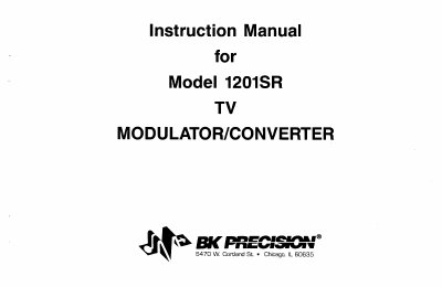 BK Precision 1201SR TV Modulator/Converter User Manual