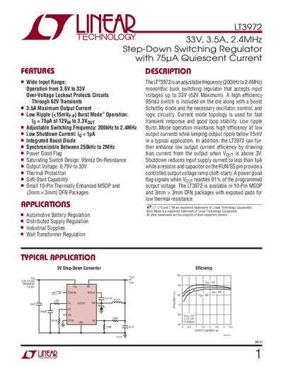 Linear Technology LT3972 Datasheet - cover page