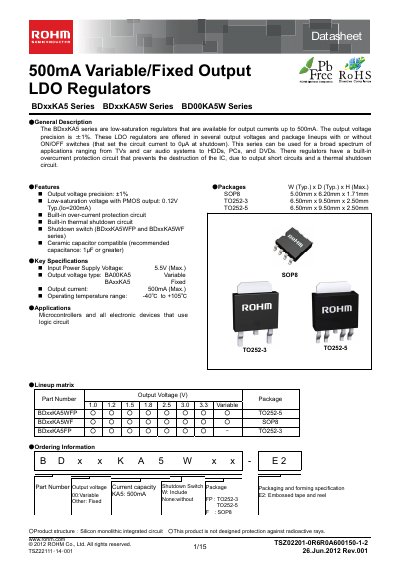 ROHM BD25KA5WFP Datasheet - cover page