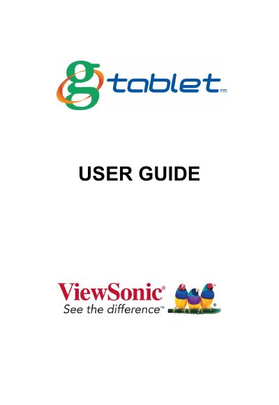 ViewSonic gTablet User Guide - cover page
