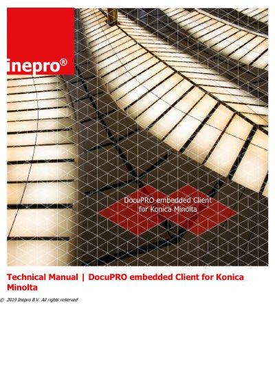 Inepro DocuPRO embedded Client for Konica Minolta Technical Manual - cover page