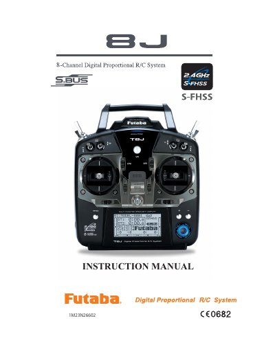 Futaba 8J-2.4GHz 8-Channel Radio Control System Instruction Manual - cover page