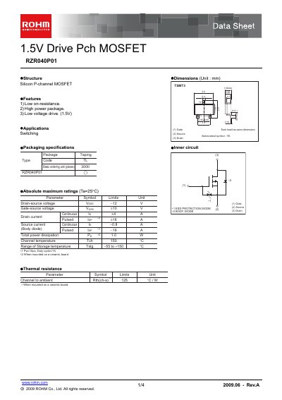 ROHM RZR040P01 Manual - cover page