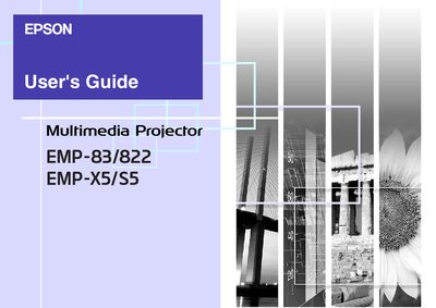 Epson EMP-83/822, EMP-X5, EMP-S5 Multimedia Projector User Manual - cover page