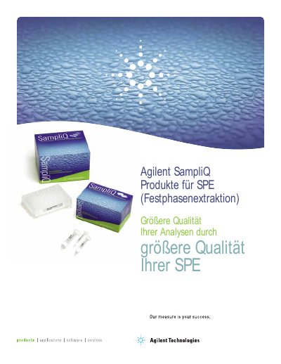 Agilent SampliQ SPE Products Brochure - cover page