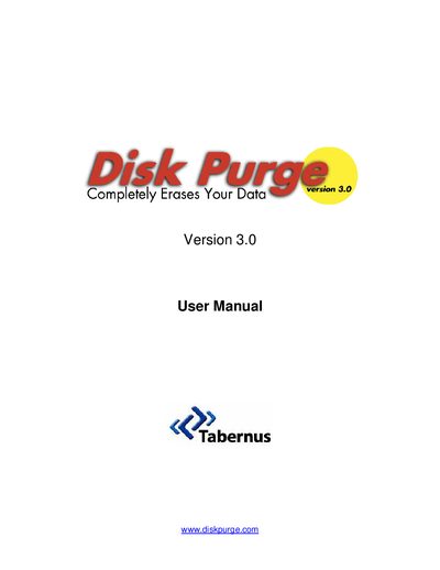 Tabernus Disk Purge V3.0 User Manual - cover page