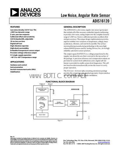 HDS-1250G ADIS16120 handbook - cover page