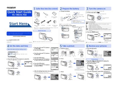 Olympus FE-190/X-750 Quick Start Guide - cover page