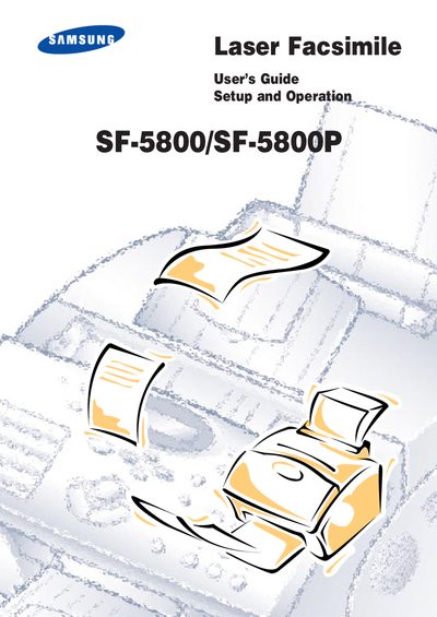 Samsung SF-5800/SF-5800P Laser Facsimile User Guide - cover page