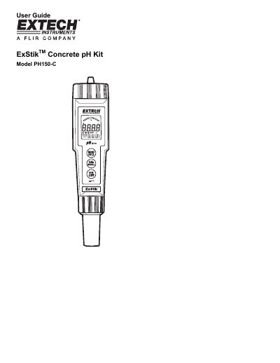 Extech PH150-C Concrete pH Kit User Guide