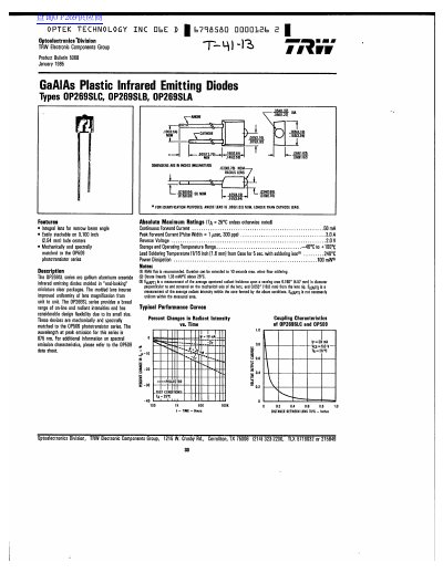 TRW OP269SLC OP269SLB OP269SLA handbook - cover page