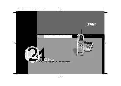 Uniden TRU3466 Cordless Phone Owner's Manual