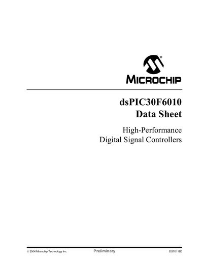 Microchip dsPIC30F6010 Datasheet