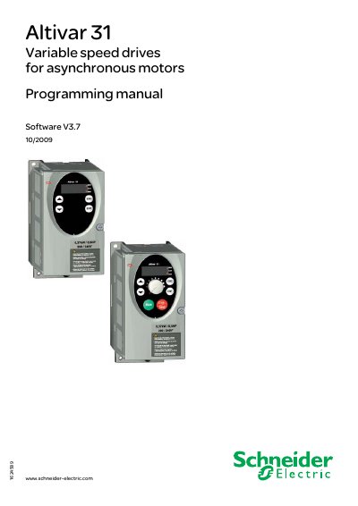 Schneider Electric Altivar 31 Programming Manual - cover page