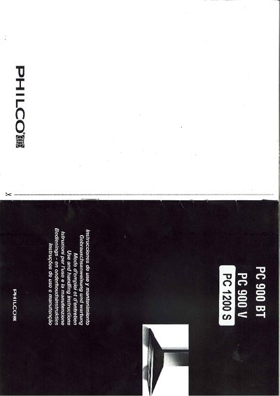 Philco PC 900 BT / PC 900 V / PC 1200 S Kitchen Hood User Manual