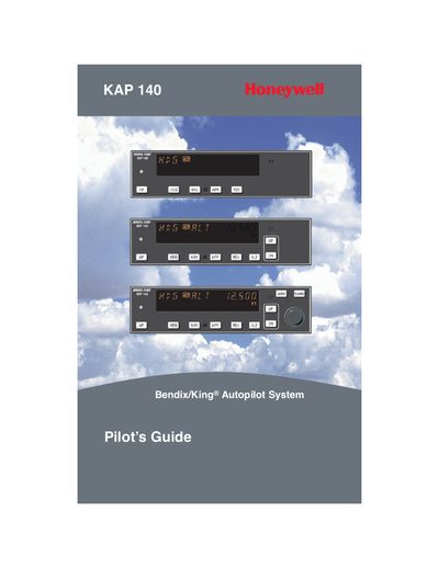 Honeywell KAP 140 Autopilot Pilot's Guide - cover page