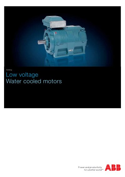 ABB Low Voltage Water Cooled Motors Catalog EN 02-2011 - cover page