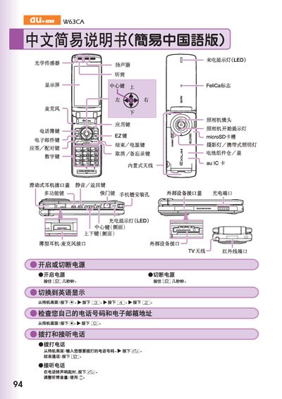 au W63CA User Manual - cover page