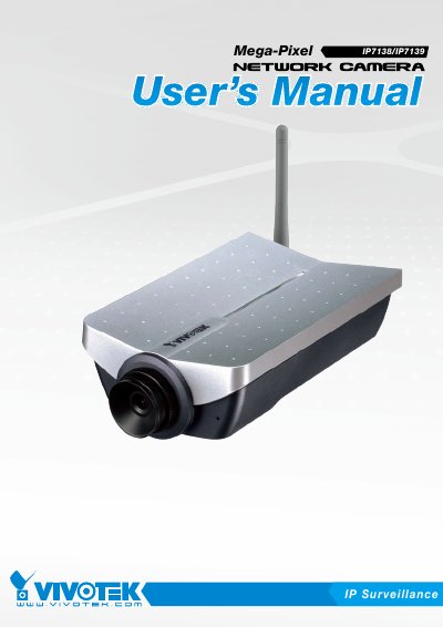 VIVOTEK IP7138/IP7139 Network Camera User Manual - cover page
