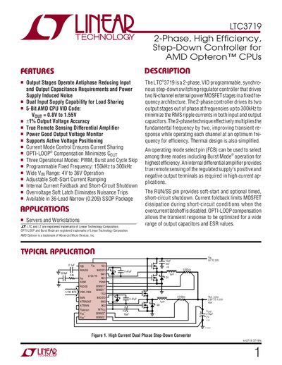 Linear Technology LTC3719 Datasheet - cover page