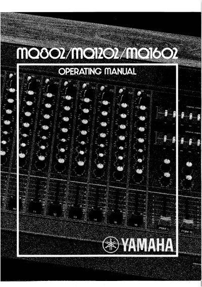Yamaha MQ802/1202/1602 Mixer Operating Instructions - cover page