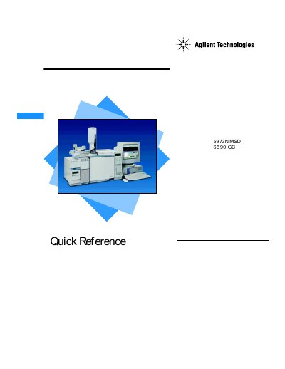 Agilent 5973N MSD and 6890 GC Quick Reference Manual - cover page